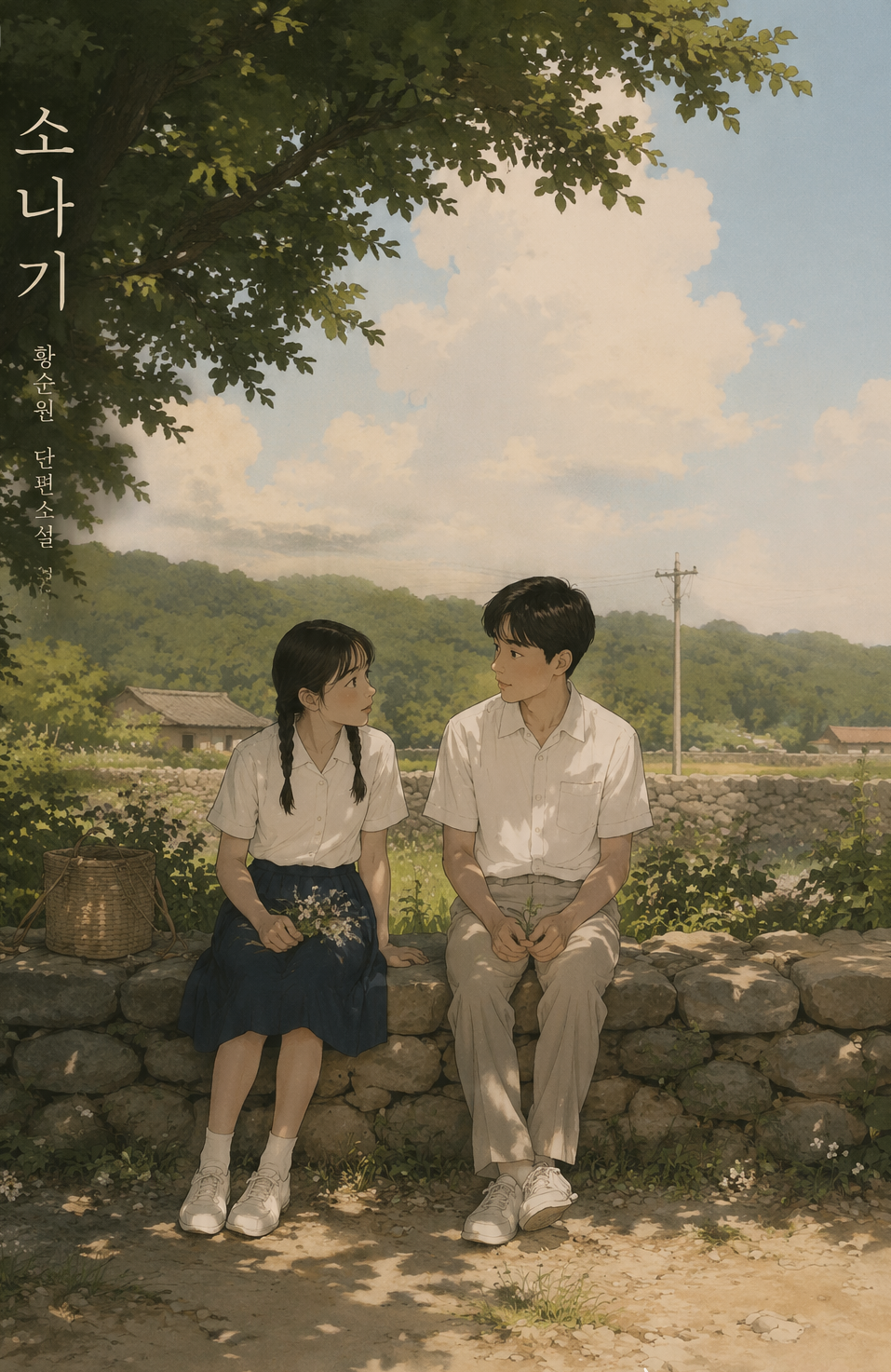 Illustration inspired by Sonagi, a Korean short story about young love in the countryside